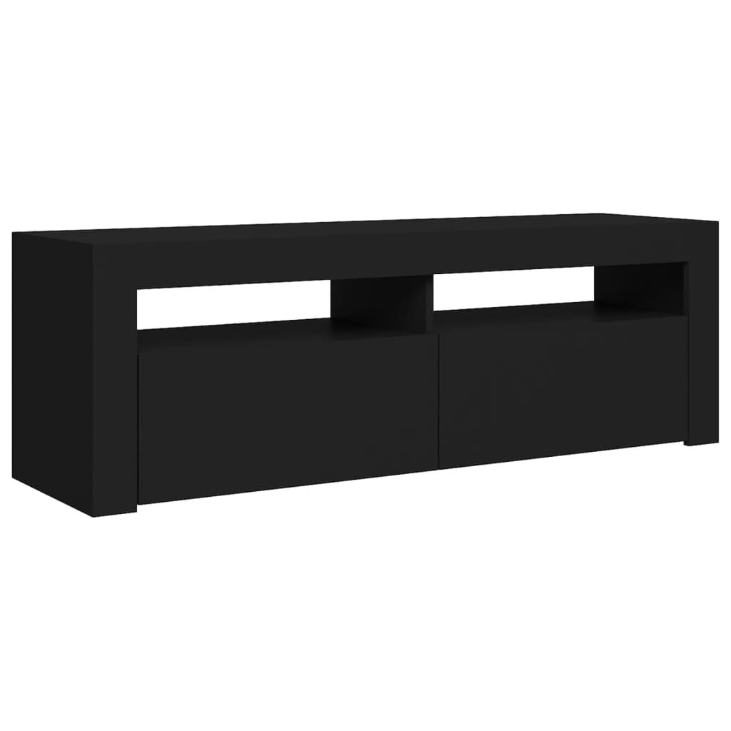 fekete TV-szekrény LED-világítással 120 x 35 x 40 cm
