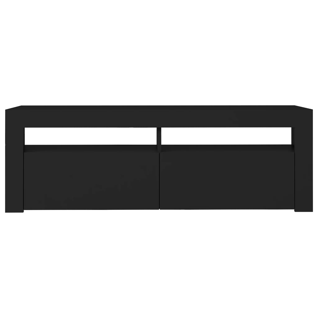fekete TV-szekrény LED-világítással 120 x 35 x 40 cm