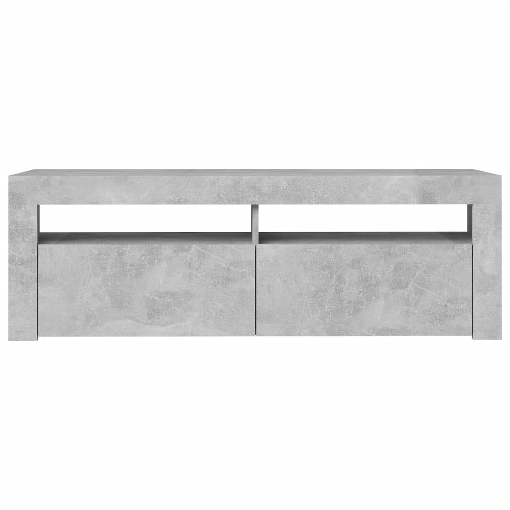 betonszürke TV-szekrény LED-világítással 120 x 35 x 40 cm