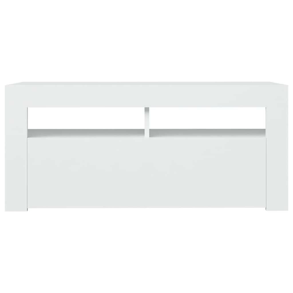 fehér TV-szekrény LED-lámpákkal 90 x 35 x 40 cm