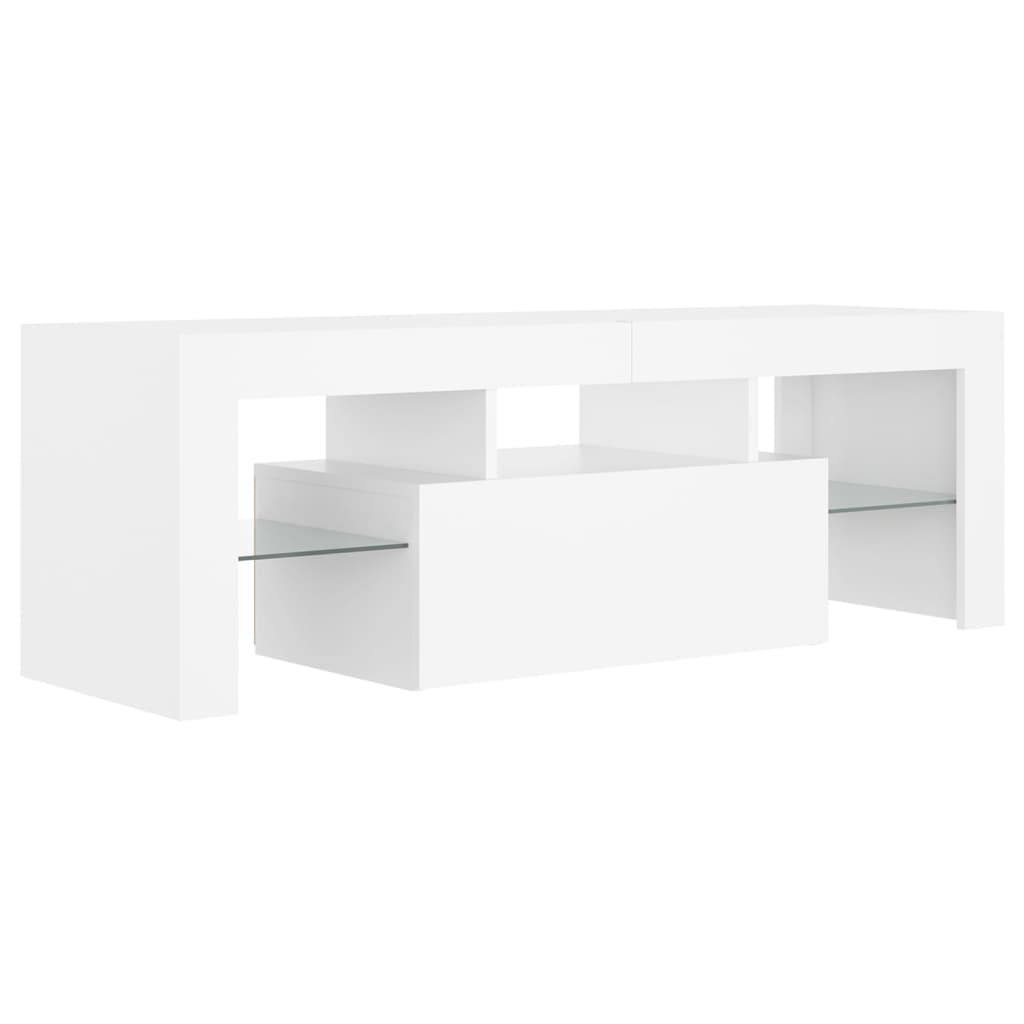 fehér TV-szekrény LED-lámpákkal 120 x 35 x 40 cm