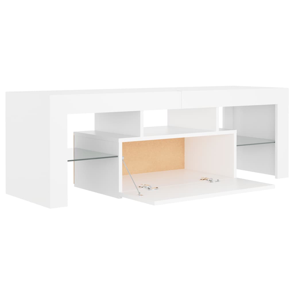 fehér TV-szekrény LED-lámpákkal 120 x 35 x 40 cm