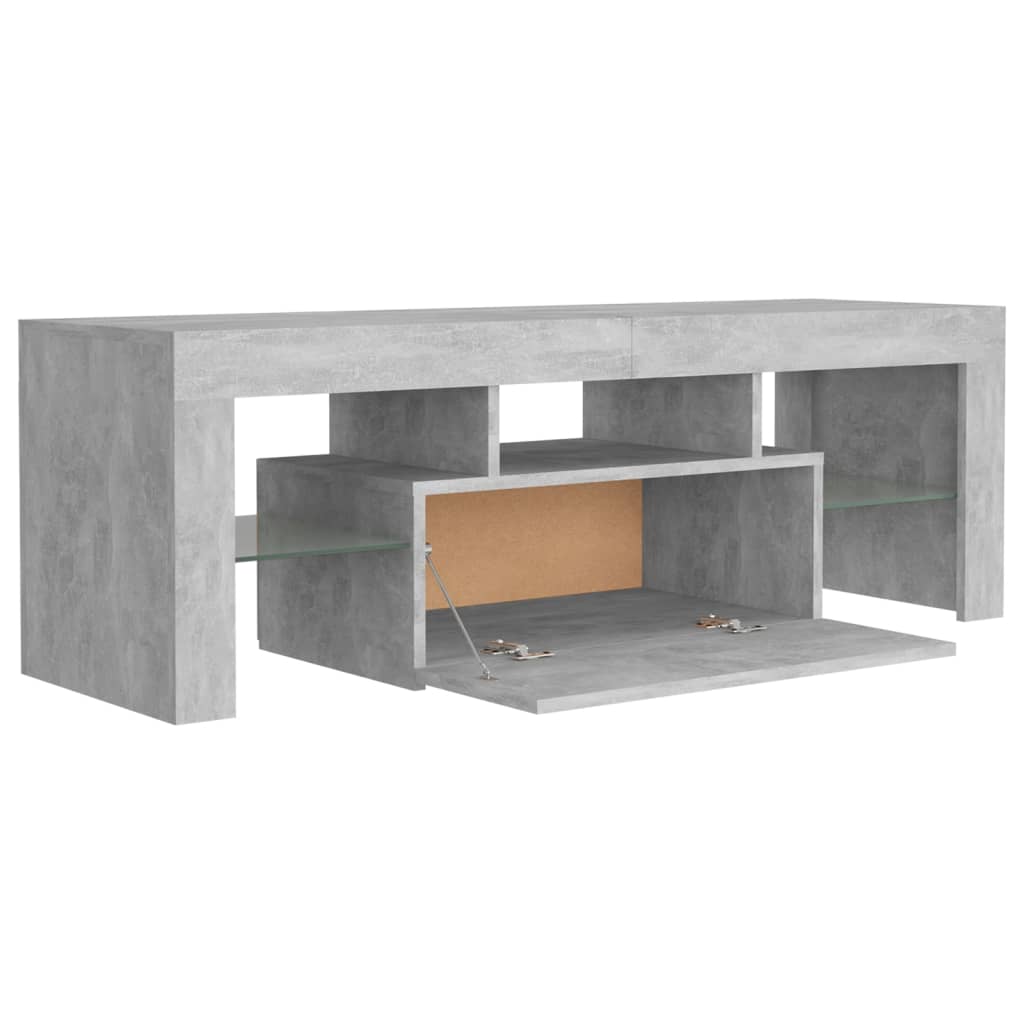 betonszürke TV-szekrény LED-lámpákkal 120 x 35 x 40 cm