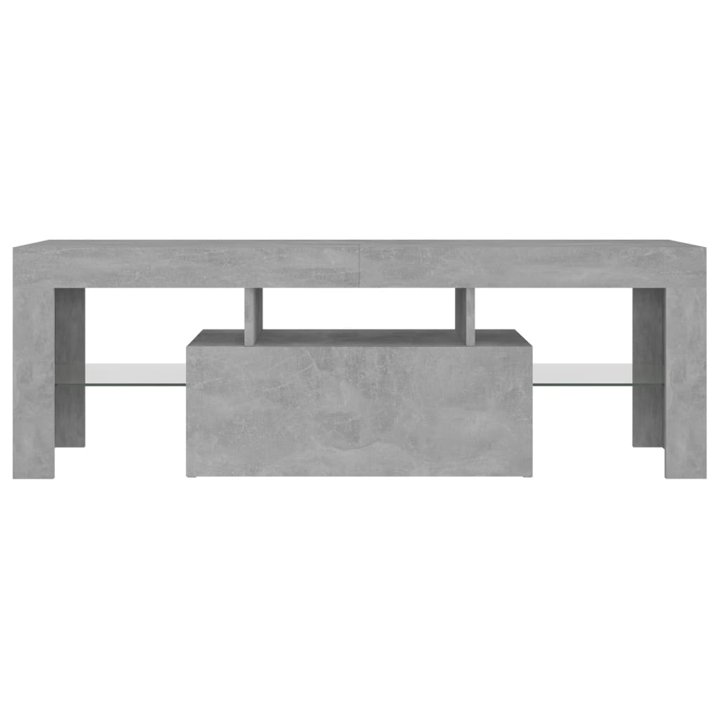 betonszürke TV-szekrény LED-lámpákkal 120 x 35 x 40 cm