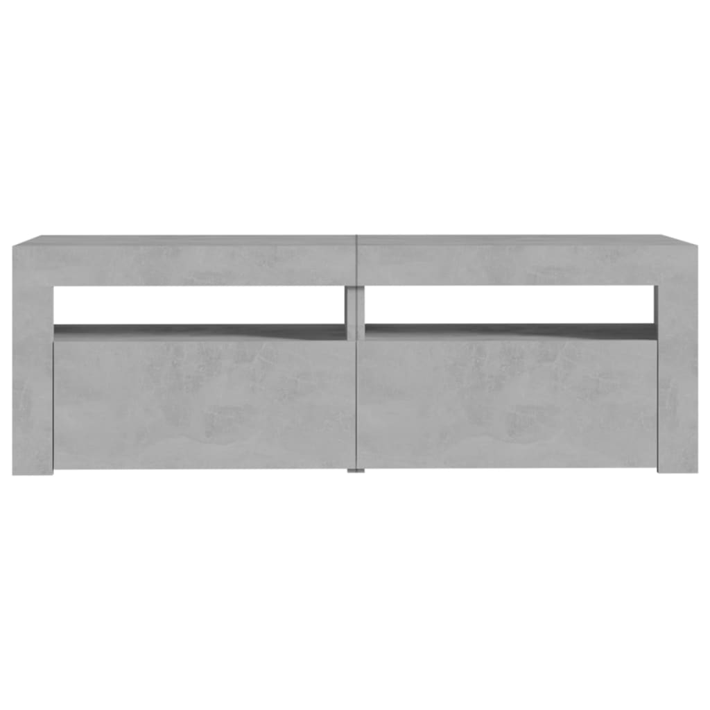 betonszürke TV-szekrény LED-lámpákkal 120 x 35 x 40 cm