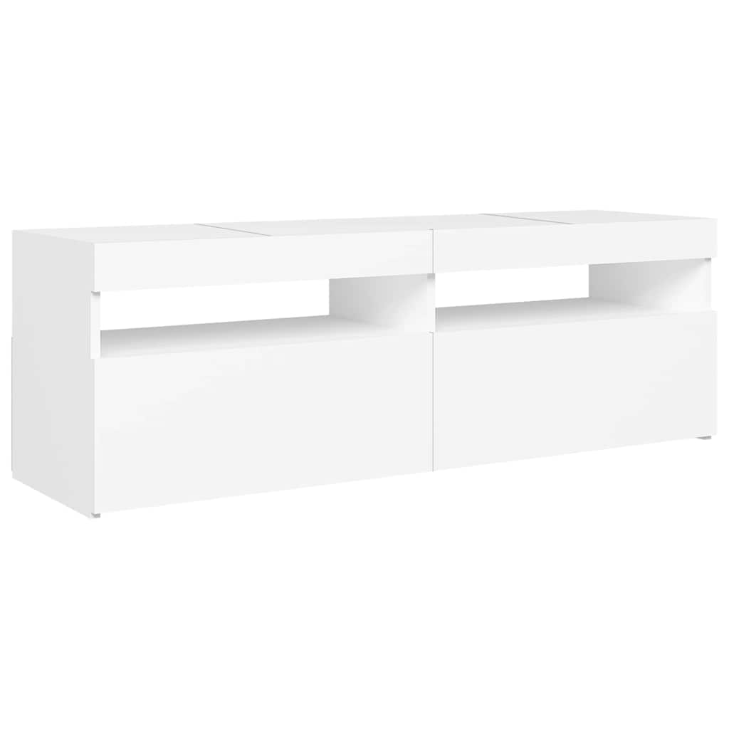 fehér TV-szekrény LED-lámpákkal 120 x 35 x 40 cm