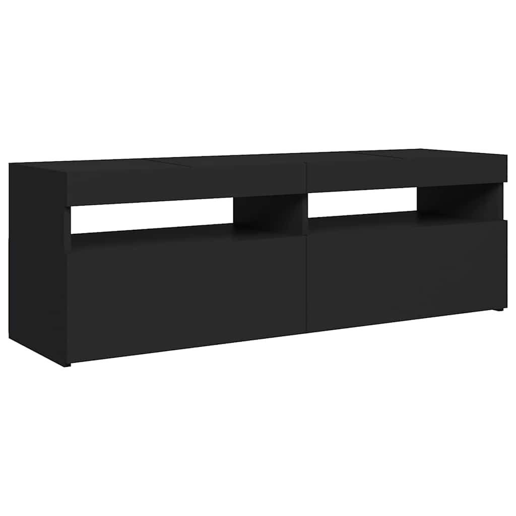 fekete TV-szekrény LED-lámpákkal 120 x 35 x 40 cm