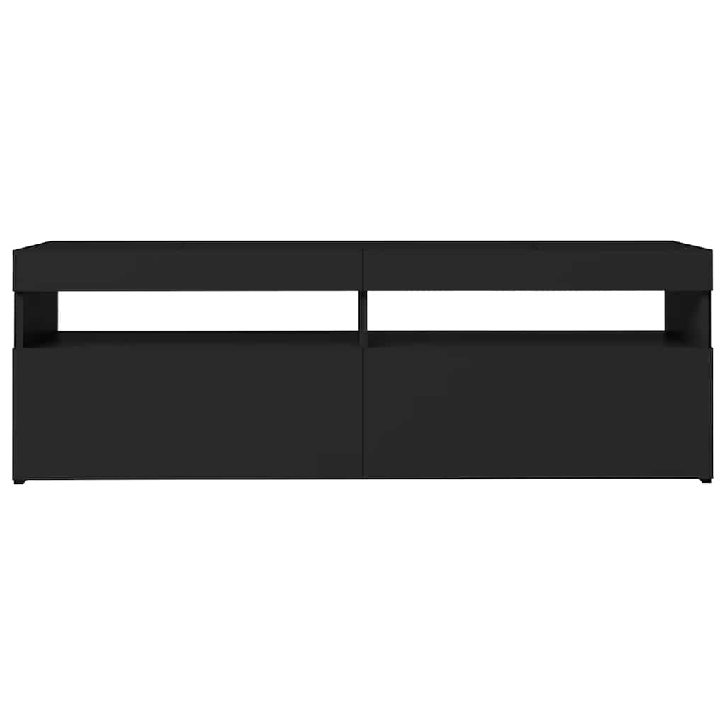 fekete TV-szekrény LED-lámpákkal 120 x 35 x 40 cm