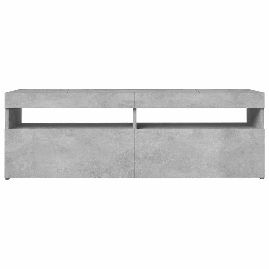 betonszürke TV-szekrény LED-lámpákkal 120 x 35 x 40 cm