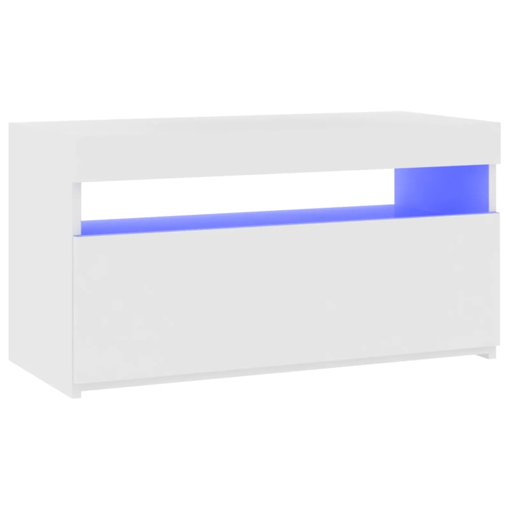 fehér TV-szekrény LED-világítással 75 x 35 x 40 cm