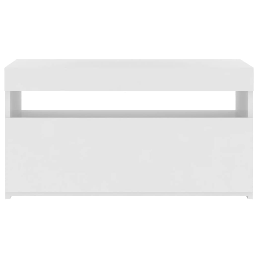fehér TV-szekrény LED-világítással 75 x 35 x 40 cm