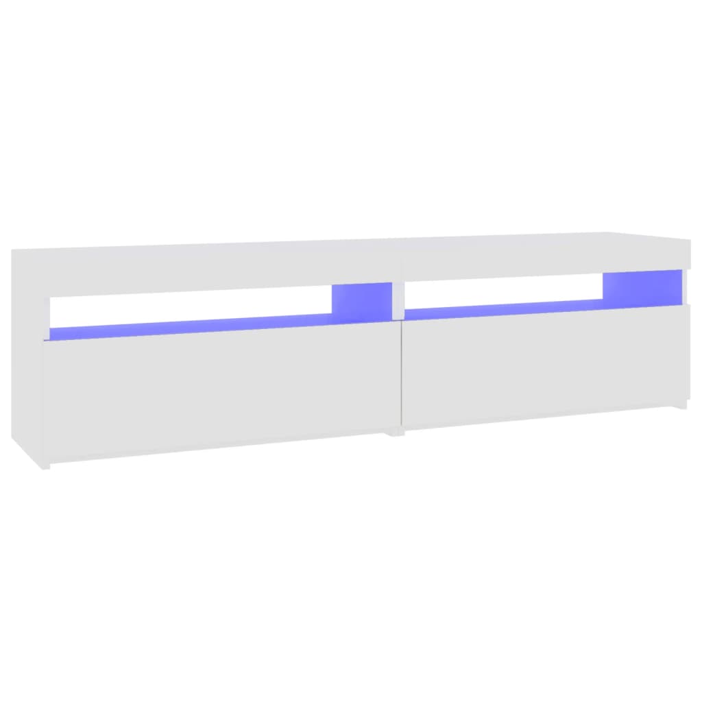 2 db fehér TV-szekrény LED-világítással 75 x 35 x 40 cm
