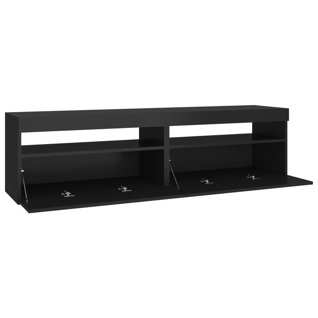 2 db fekete TV-szekrény LED-világítással 75 x 35 x 40 cm