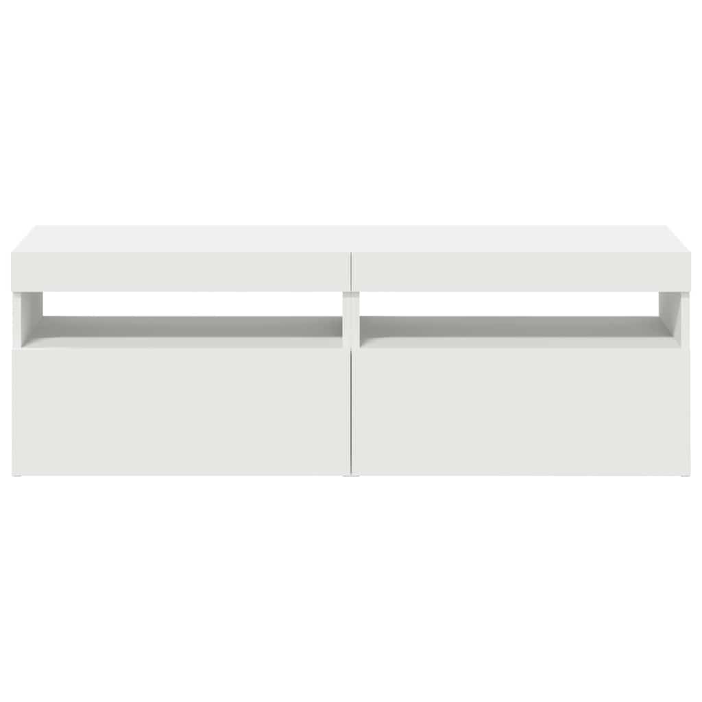 2 db fehér TV-szekrény LED-lámpákkal 60 x 35 x 40 cm