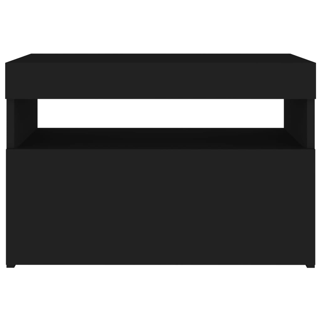 fekete TV-szekrény LED-lámpákkal 60 x 35 x 40 cm