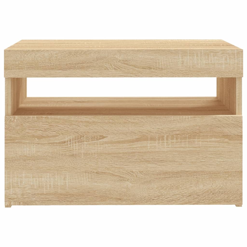 sonoma tölgy színű TV-szekrény LED-lámpákkal 60 x 35 x 40 cm
