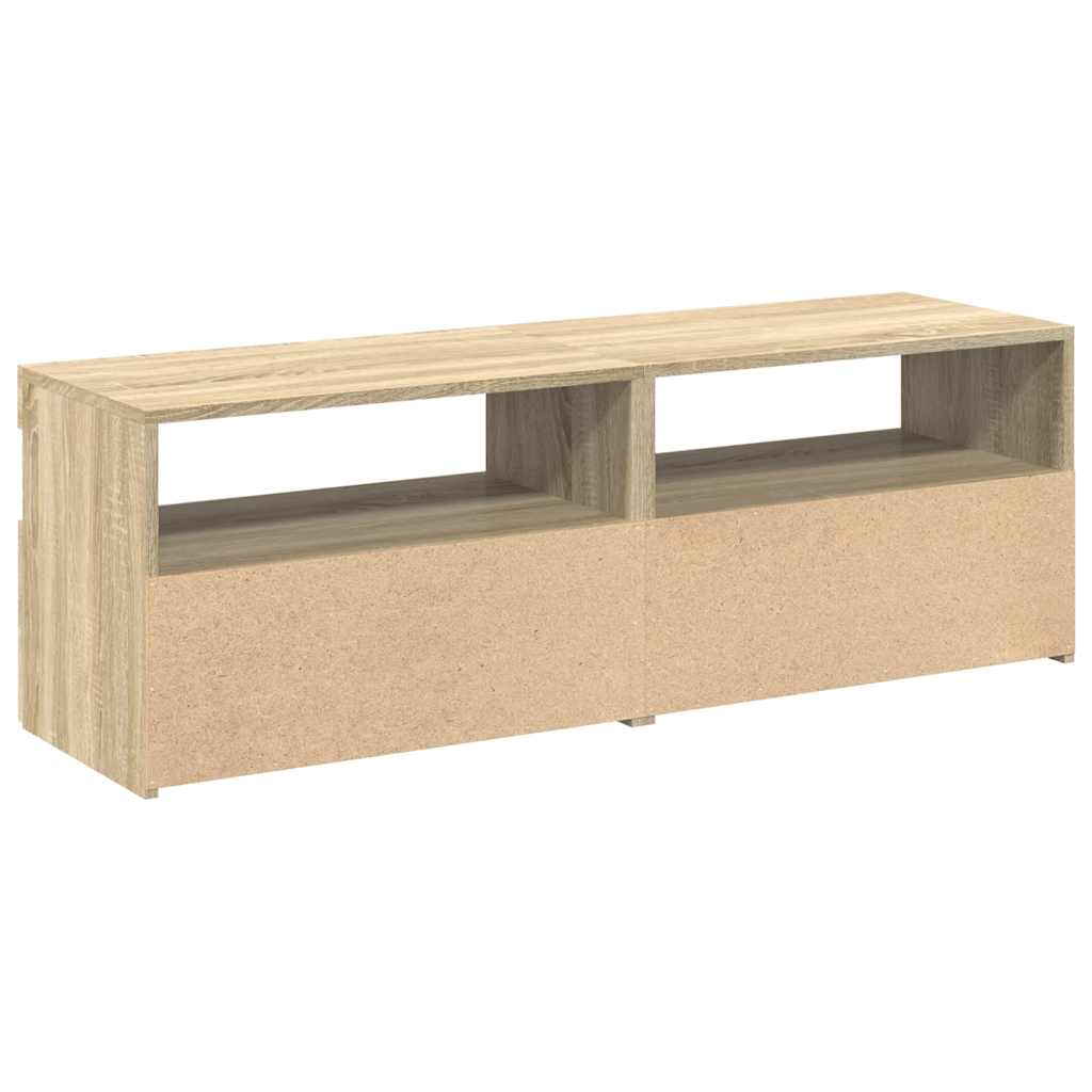 2 db sonoma tölgy színű TV-szekrény LED-lámpákkal 60x35x40 cm