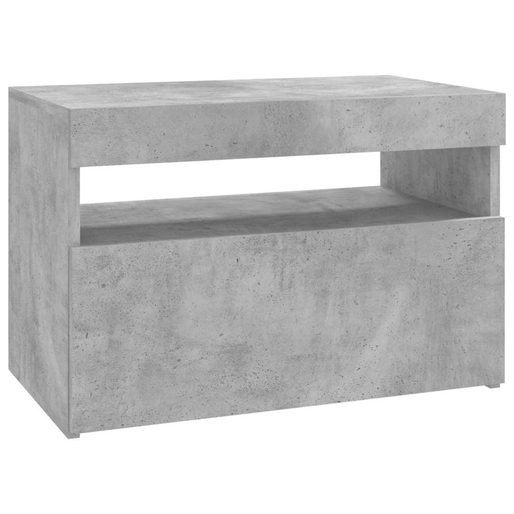 betonszürke TV-szekrény LED-lámpákkal 60 x 35 x 40 cm