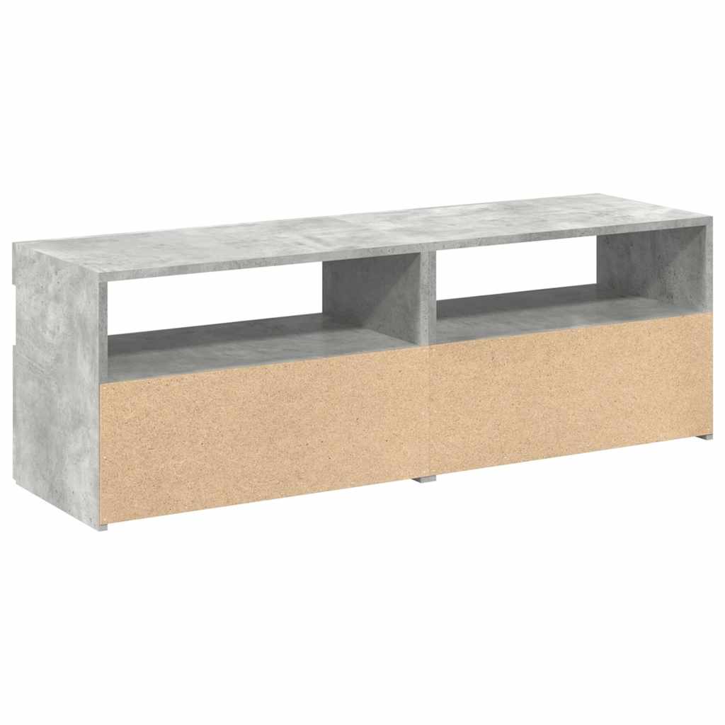 2 db betonszürke TV-szekrény LED-lámpákkal 60 x 35 x 40 cm