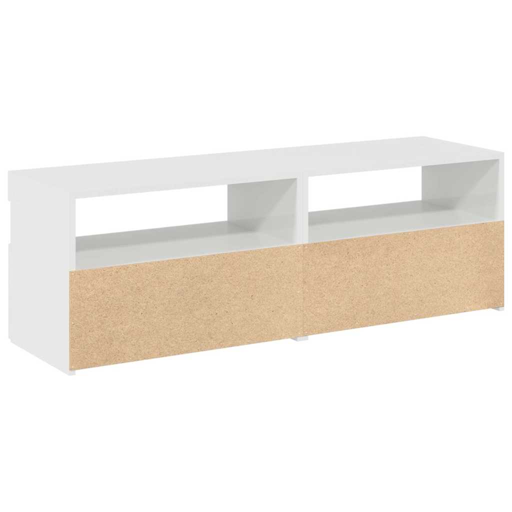 2 db magasfényű fehér TV-szekrény LED-lámpákkal 60 x 35 x 40 cm