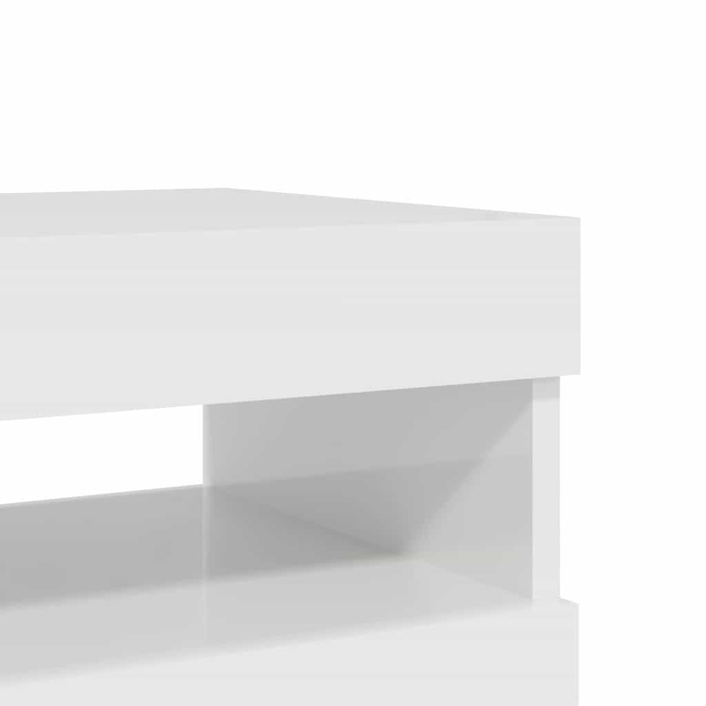 2 db magasfényű fehér TV-szekrény LED-lámpákkal 60 x 35 x 40 cm