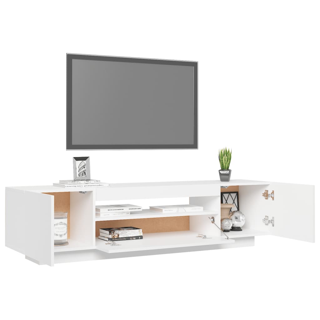fehér TV-szekrény LED-lámpákkal 160 x 35 x 40 cm