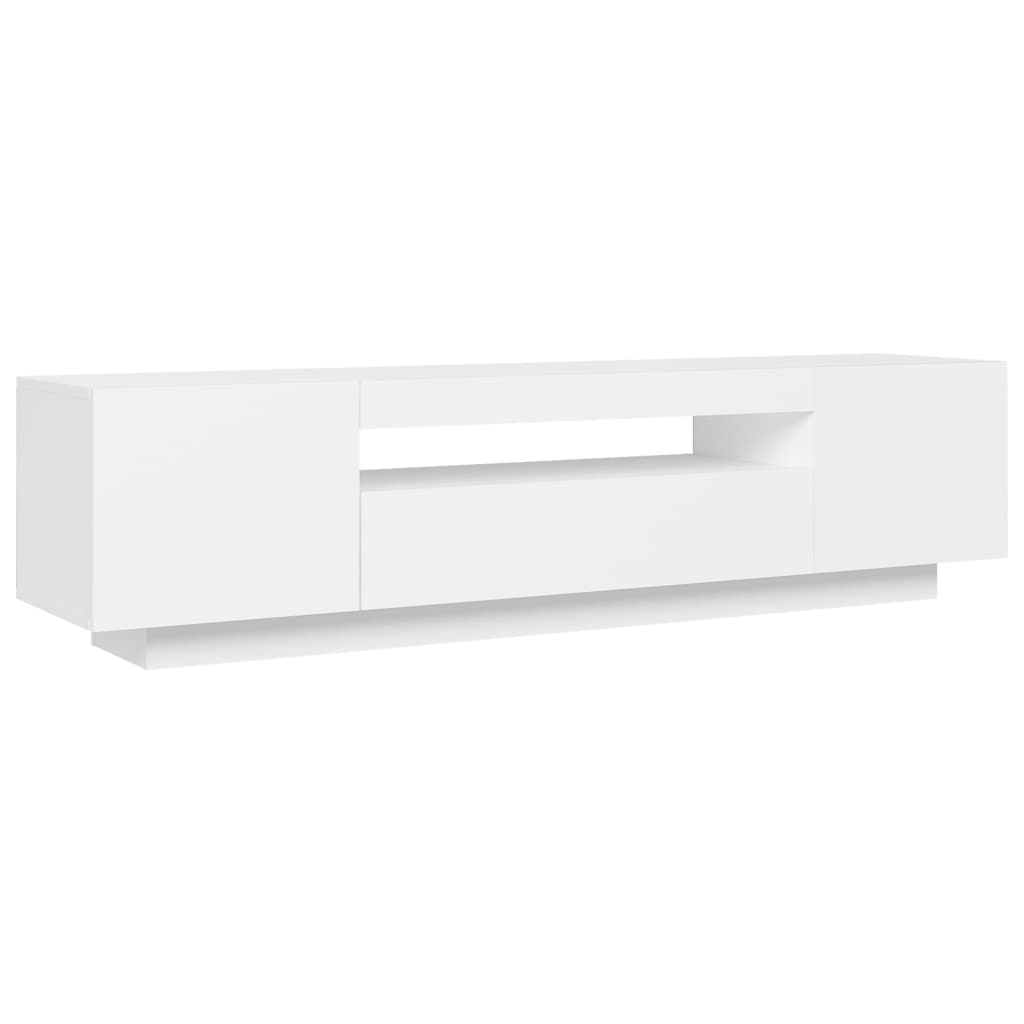 fehér TV-szekrény LED-lámpákkal 160 x 35 x 40 cm