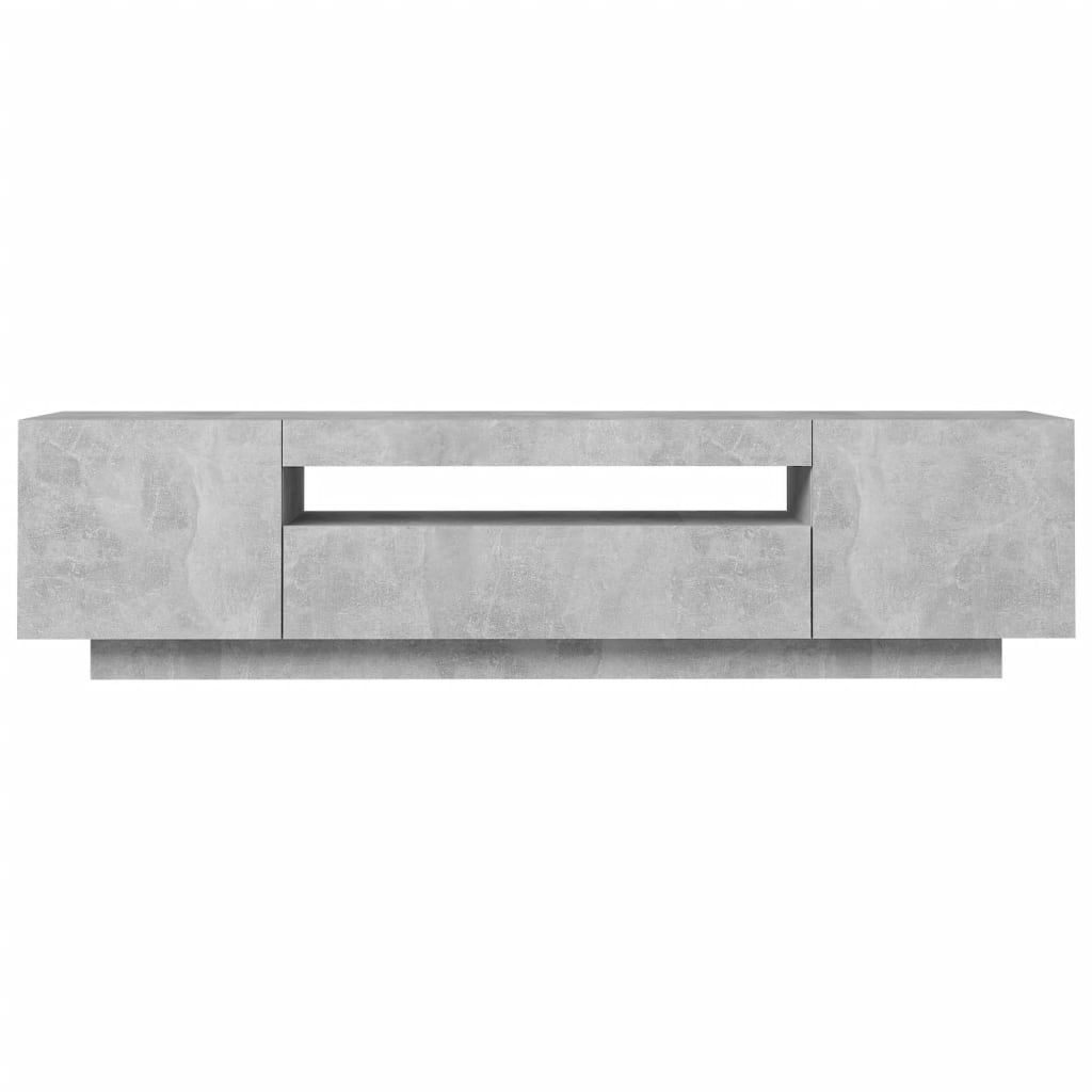 betonszürke TV-szekrény LED-lámpákkal 160 x 35 x 40 cm