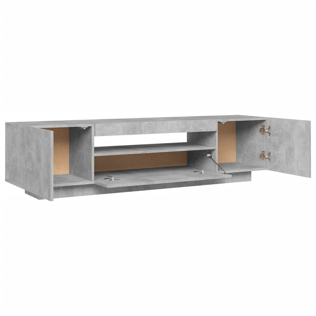 betonszürke TV-szekrény LED-lámpákkal 160 x 35 x 40 cm