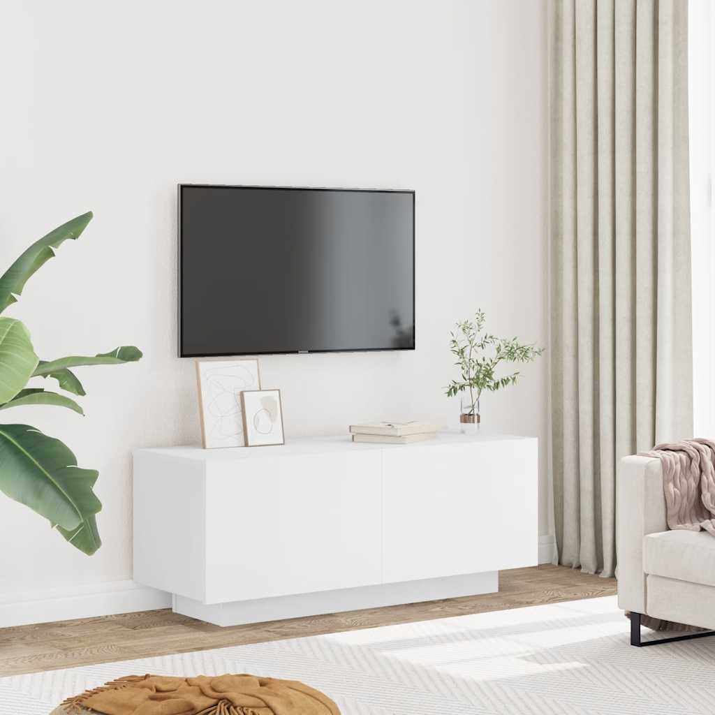 fehér szerelt fa TV-szekrény 100 x 35 x 40 cm