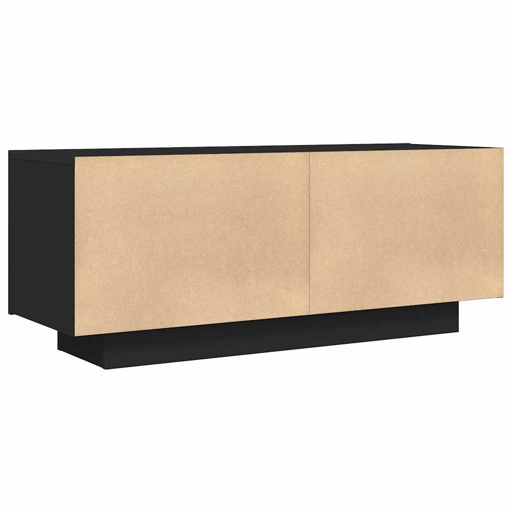 fekete szerelt fa TV-szekrény 100 x 35 x 40 cm