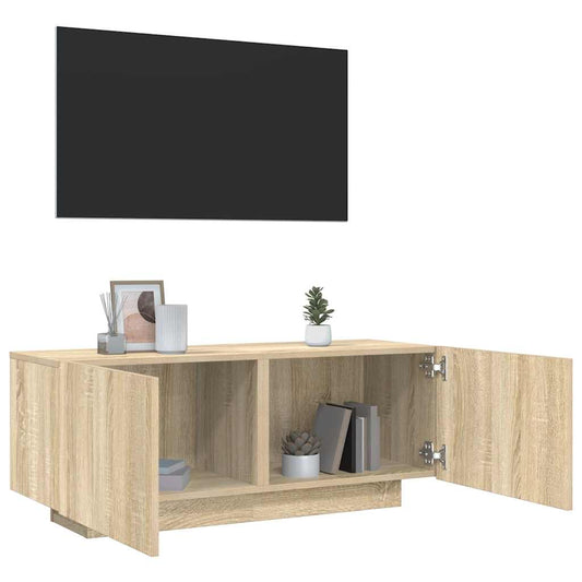sonoma tölgyszínű szerelt fa TV-szekrény 100 x 35 x 40 cm