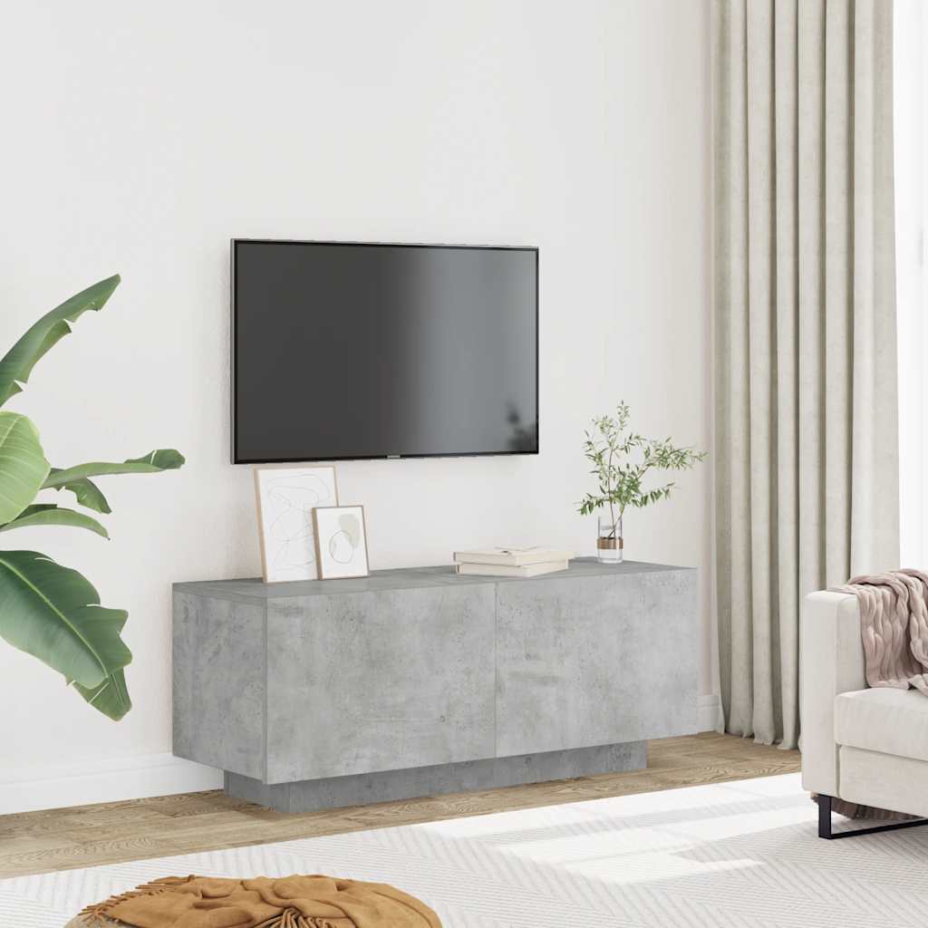 betonszürke szerelt fa TV-szekrény 100x35x40 cm