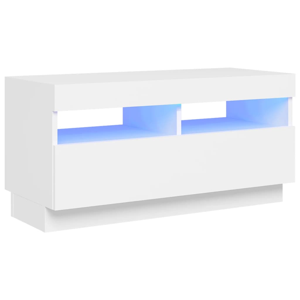 fehér TV-szekrény LED-lámpákkal 80 x 35 x 40 cm
