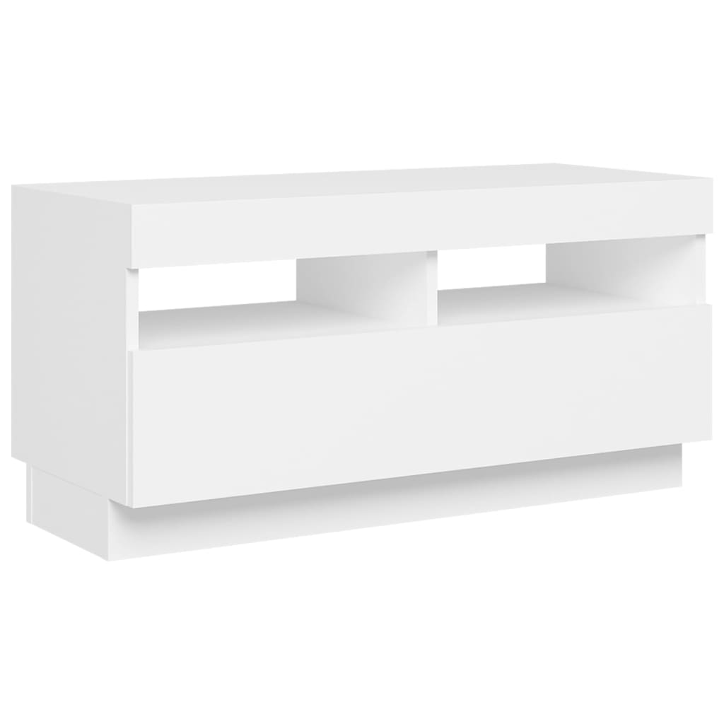 fehér TV-szekrény LED-lámpákkal 80 x 35 x 40 cm