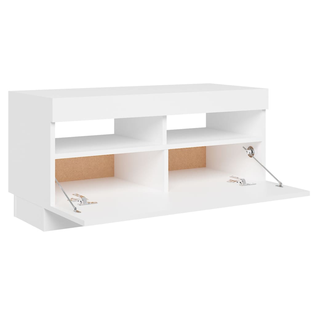 fehér TV-szekrény LED-lámpákkal 80 x 35 x 40 cm