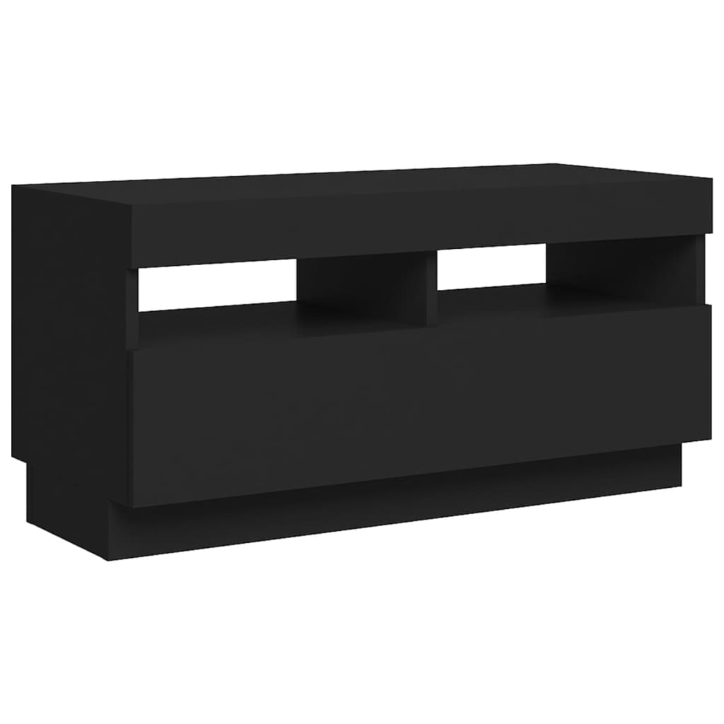 fekete TV-szekrény LED-lámpákkal 80 x 35 x 40 cm