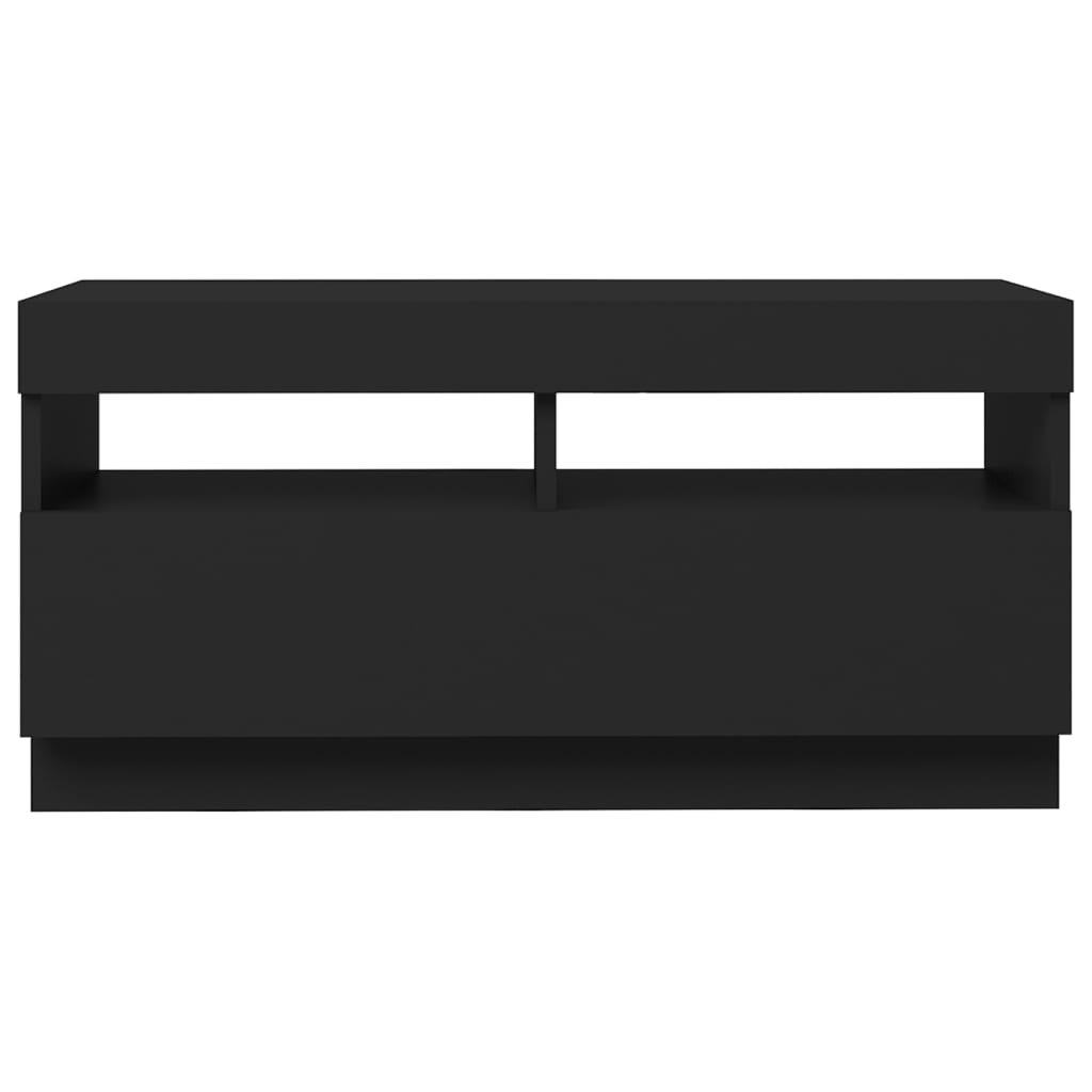 fekete TV-szekrény LED-lámpákkal 80 x 35 x 40 cm