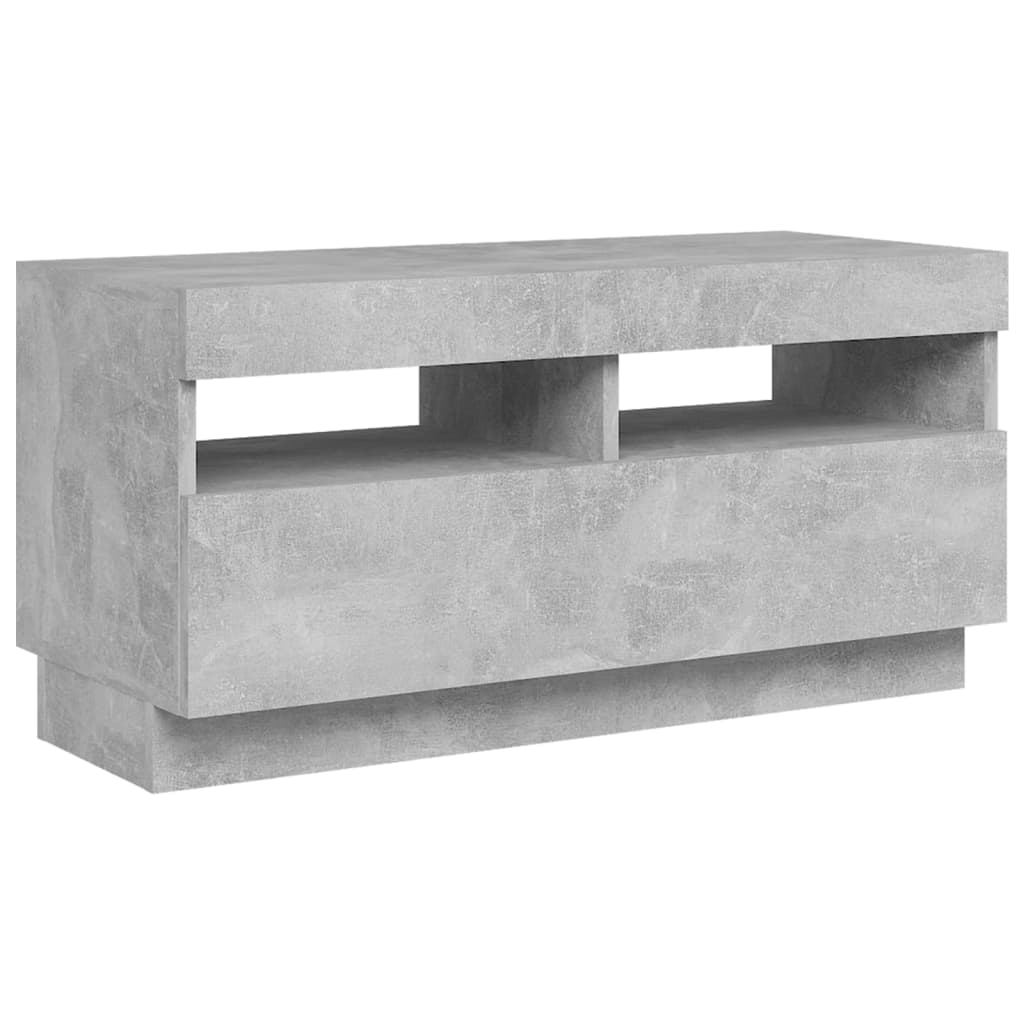 betonszürke TV-szekrény LED-lámpákkal 80 x 35 x 40 cm