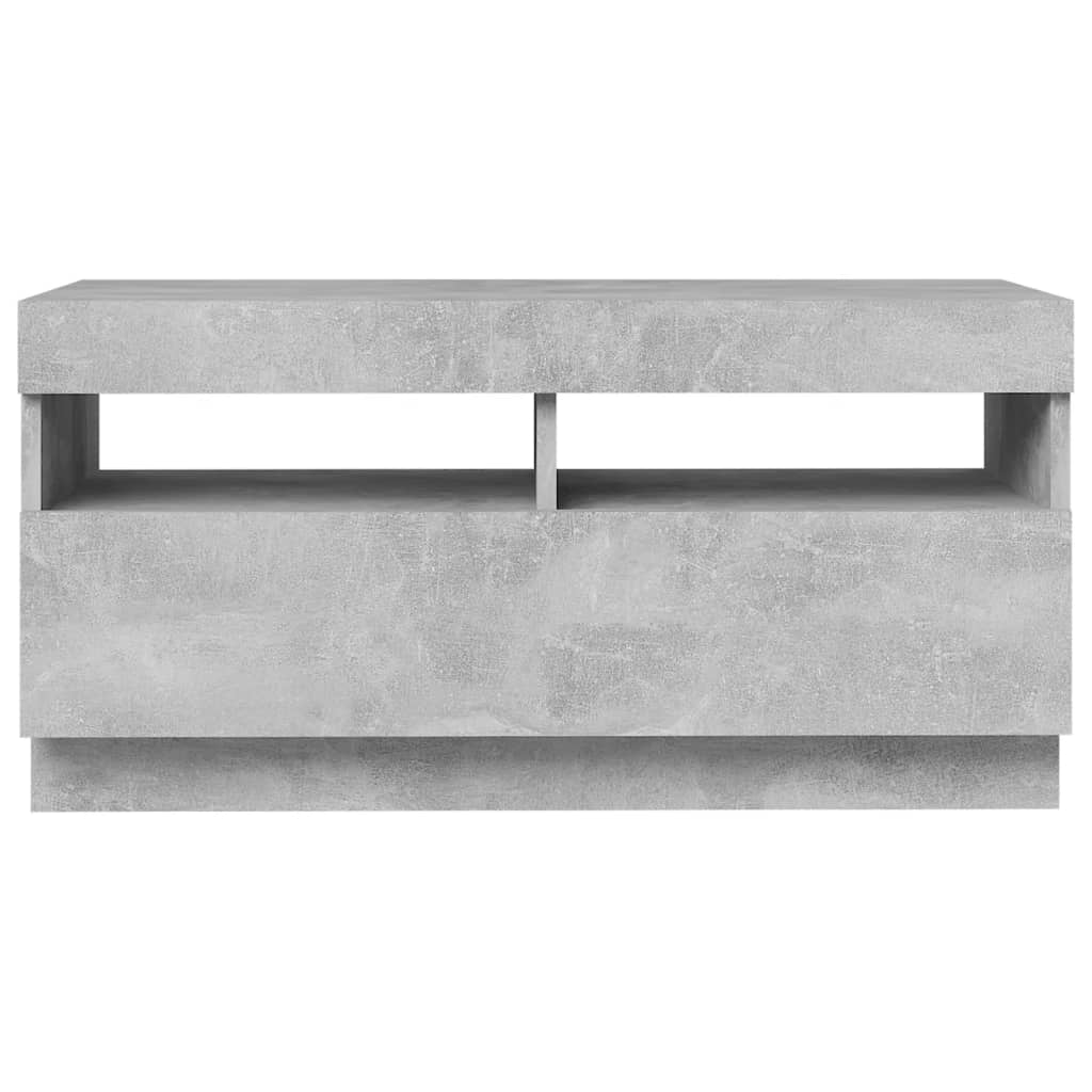 betonszürke TV-szekrény LED-lámpákkal 80 x 35 x 40 cm