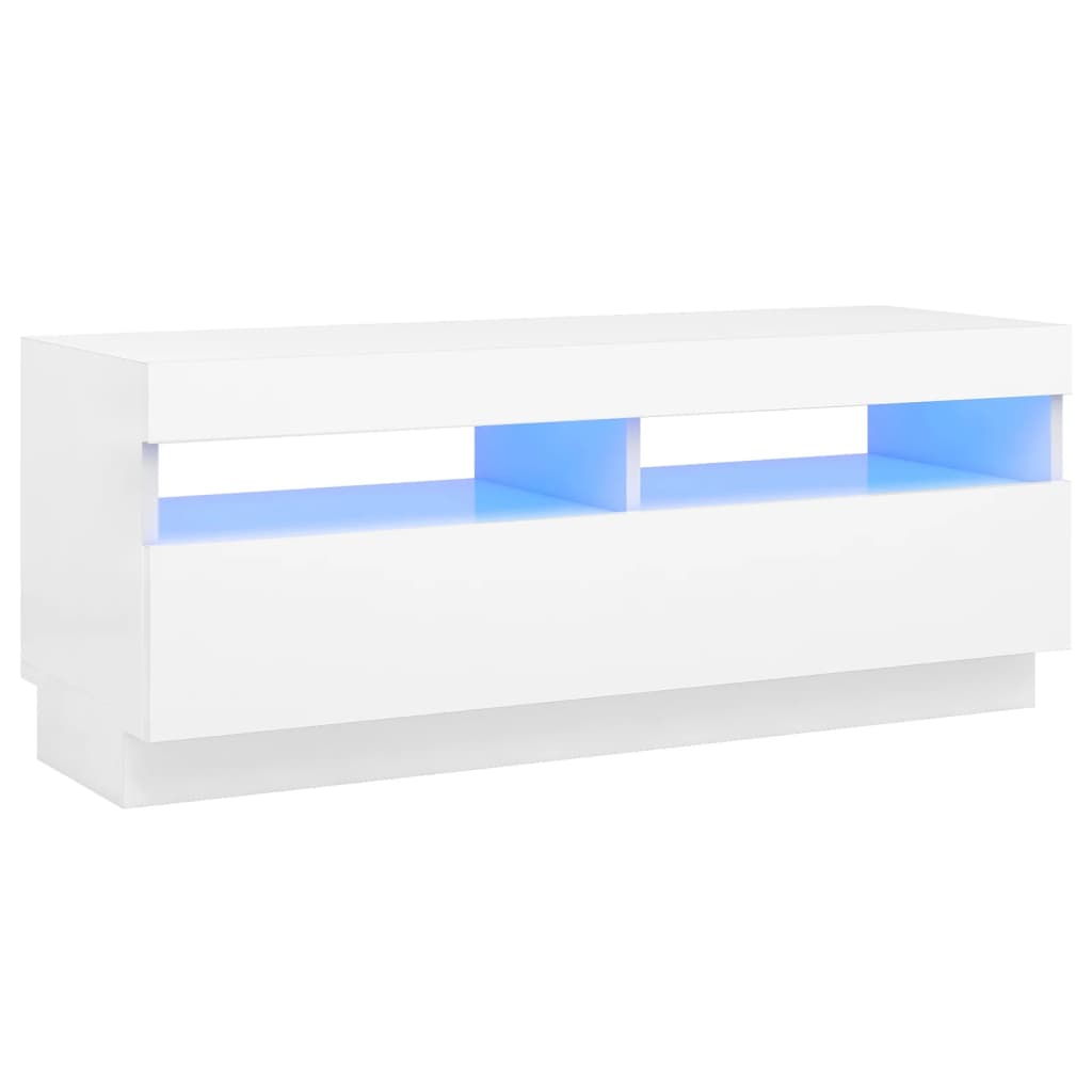 fehér TV-szekrény LED-világítással 100 x 35 x 40 cm