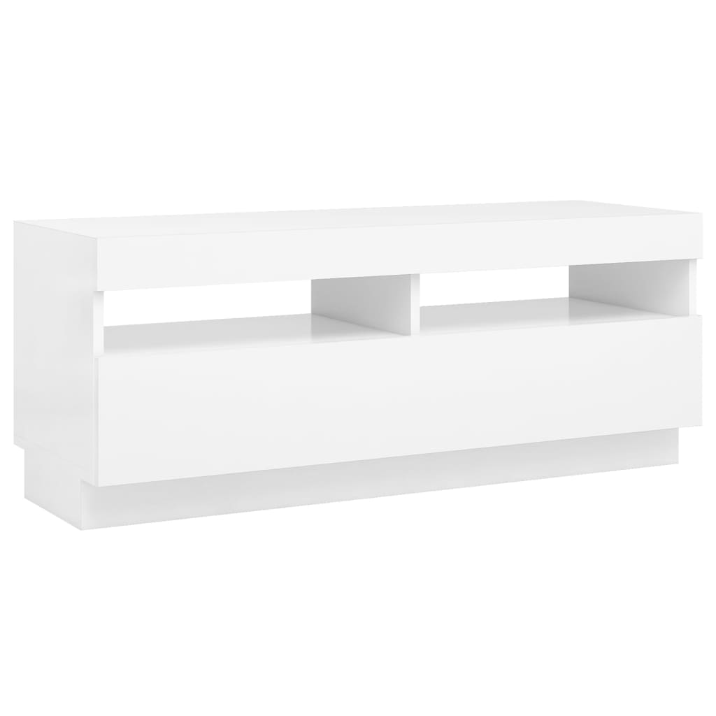 fehér TV-szekrény LED-világítással 100 x 35 x 40 cm