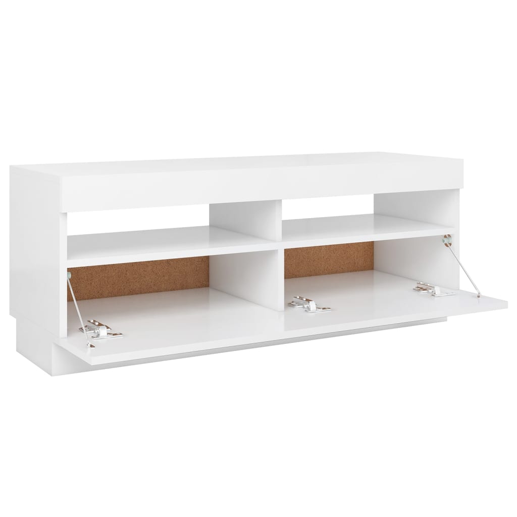 fehér TV-szekrény LED-világítással 100 x 35 x 40 cm