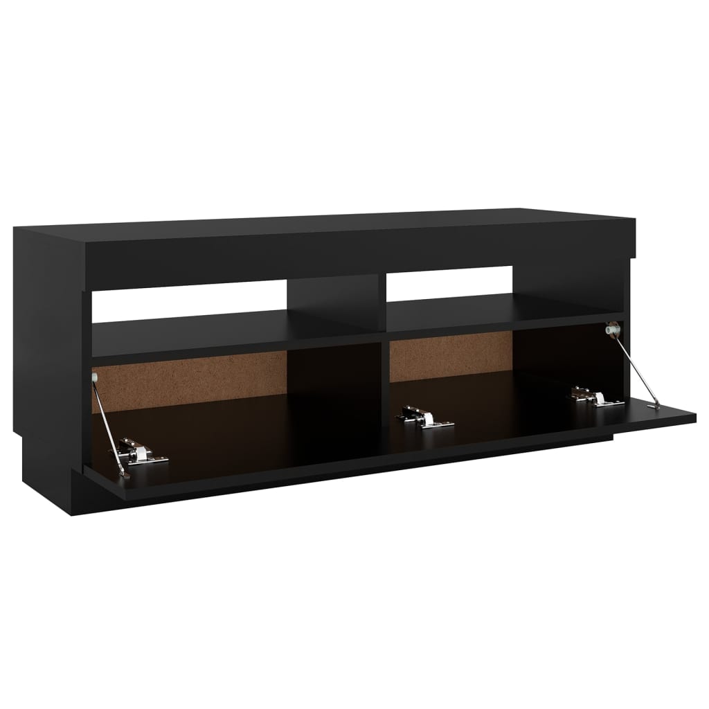 fekete TV-szekrény LED-lámpákkal 100 x 35 x 40 cm