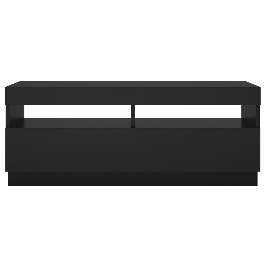 fekete TV-szekrény LED-lámpákkal 100 x 35 x 40 cm