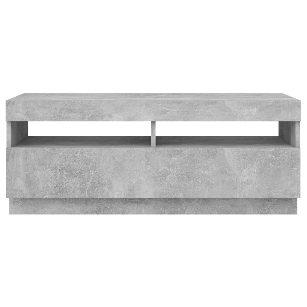 betonszürke TV-szekrény LED-lámpákkal 100 x 35 x 40 cm