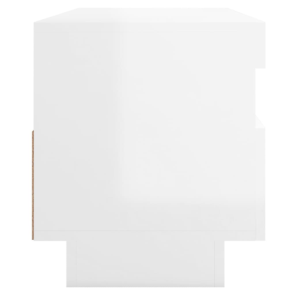 magasfényű fehér TV-szekrény LED-lámpákkal 100 x 35 x 40 cm