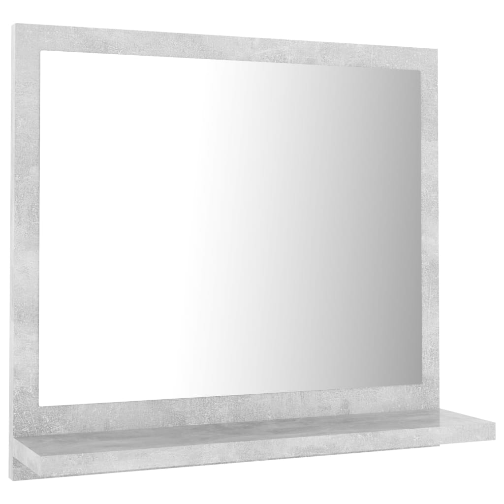 betonszürke szerelt fa fürdőszobai tükör 40 x 10,5 x 37 cm
