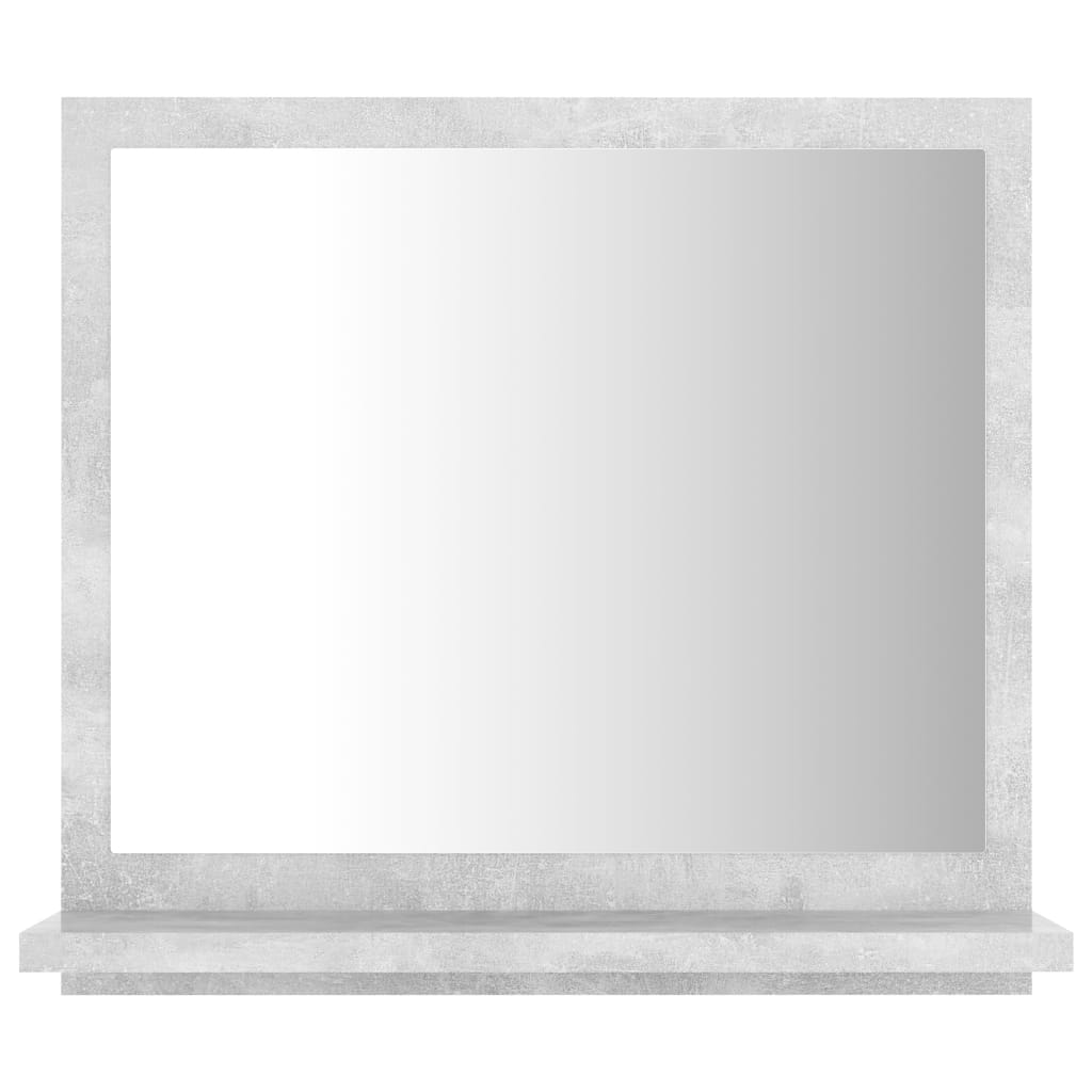 betonszürke szerelt fa fürdőszobai tükör 40 x 10,5 x 37 cm