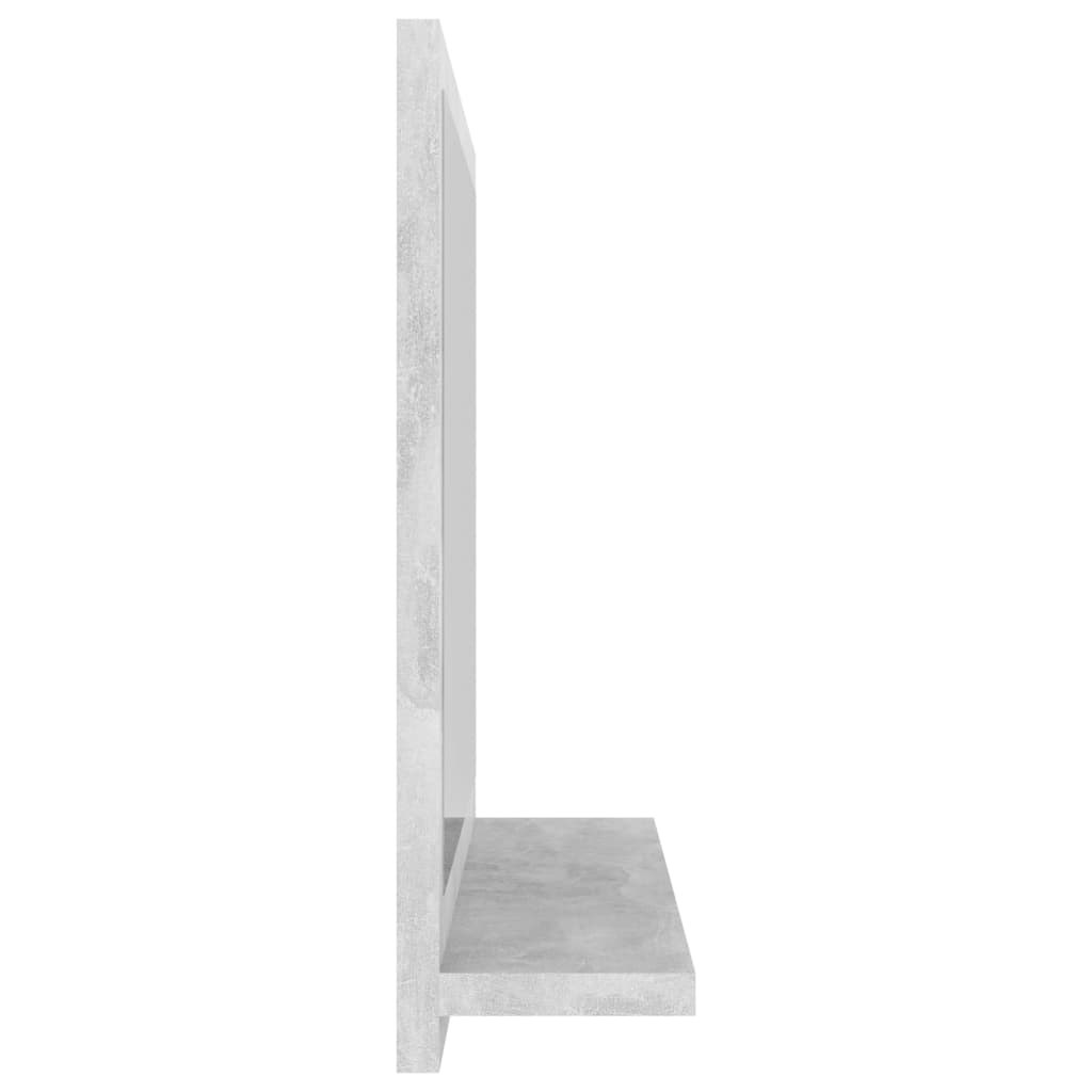 betonszürke szerelt fa fürdőszobai tükör 40 x 10,5 x 37 cm